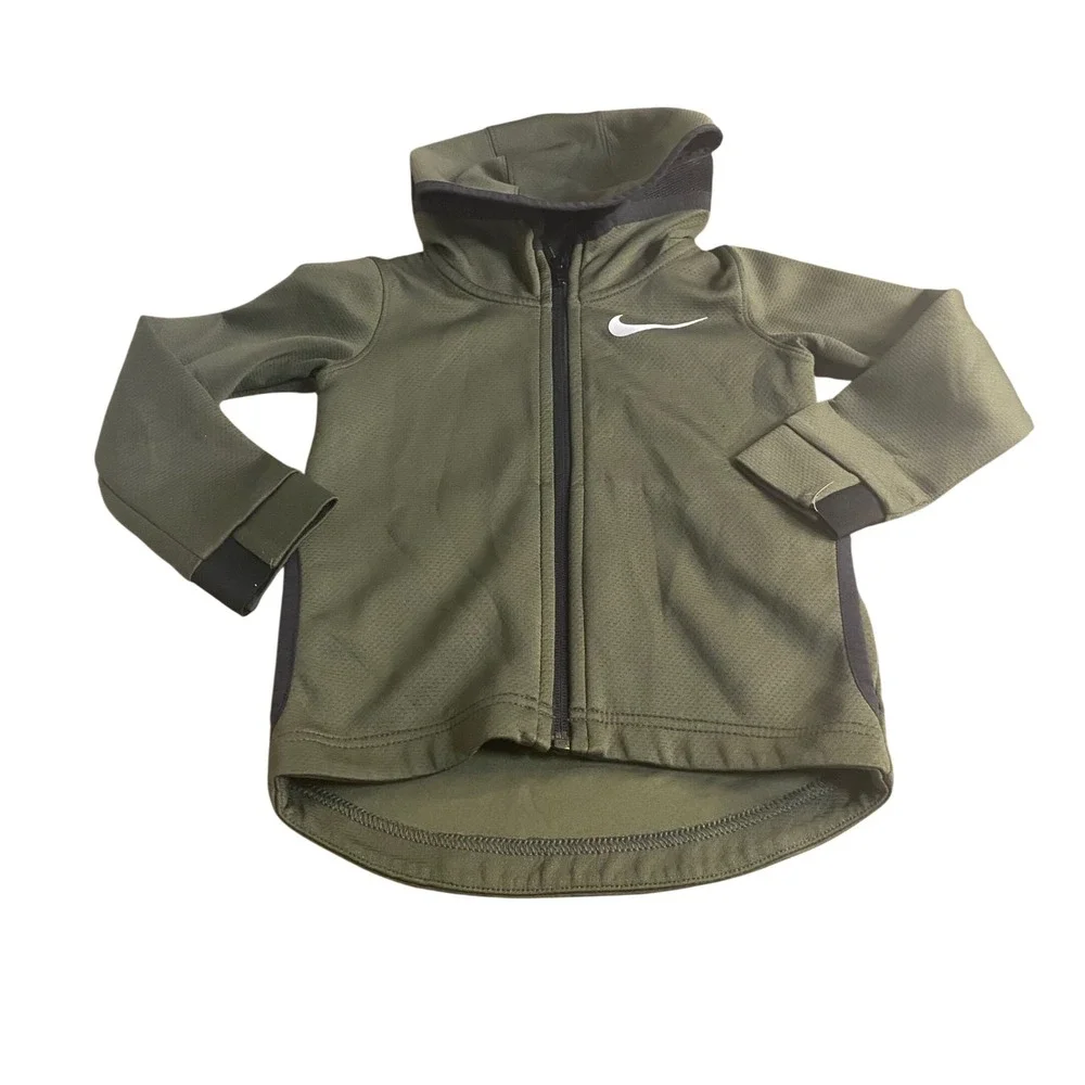 Nike Hoodie Kids Green Dri-FIT Basketball Full Zip Jacket SIZE 3T
